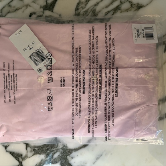 Tommy Hilfiger Button Down men’s Pink collared shirt Size Medium - Picture 2 of 3